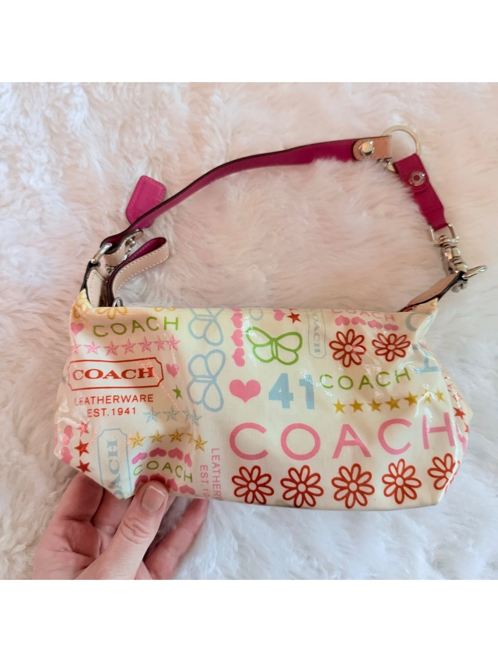 Coach Y2K Demi Baguette Vintage butterfly graffiti patterned Purse - Picture 7 of 9